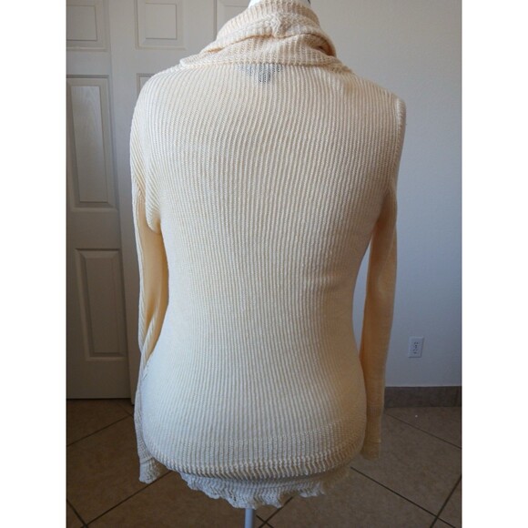 RALPH LAUREN Womens Cardigan Sweater L 100% Linen Creme Button Down  Bohemian - Picture 3 of 16